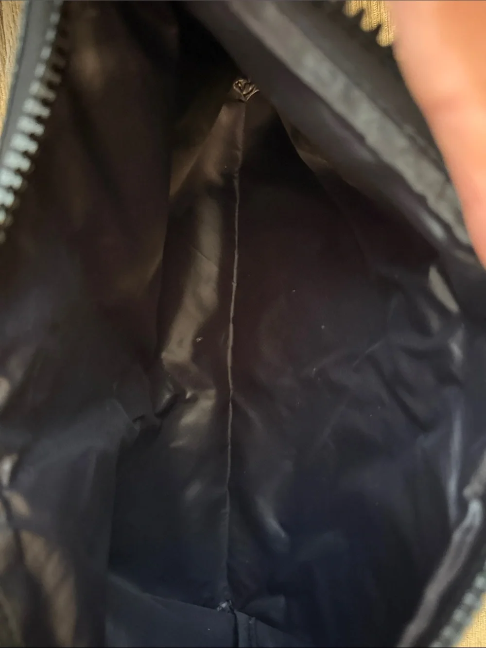 MZ Wallace Bag Large Black Lacquer Nylon Zip Pouch I Clutch *EXCELLENT*